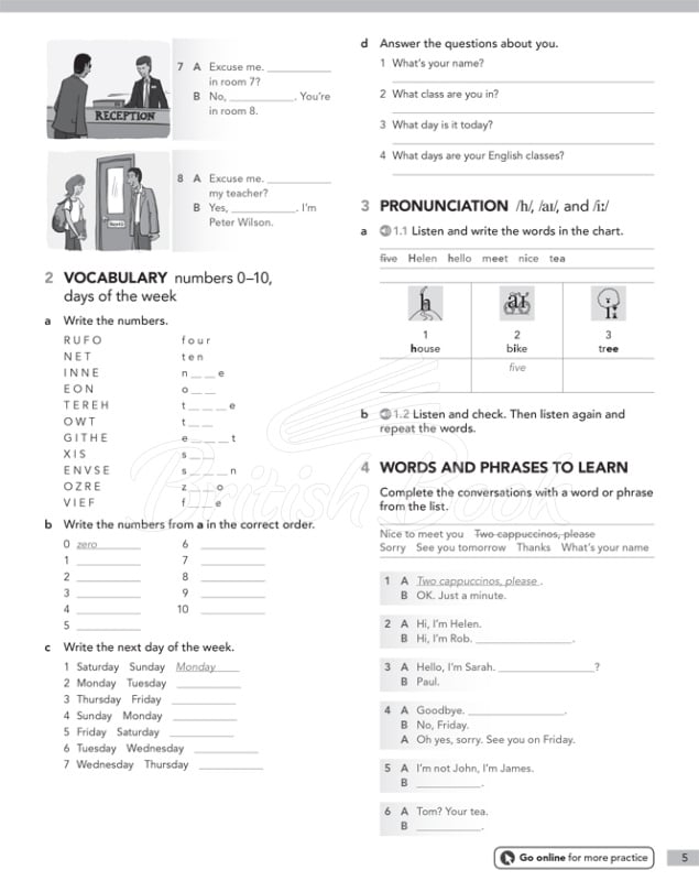 Робочий зошит English File Fourth Edition Beginner Workbook with key зображення 2