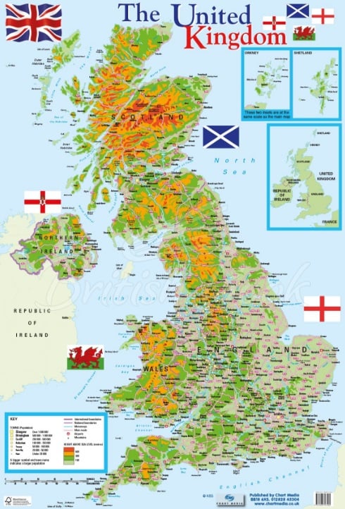 Карта The United Kingdom Map Poster зображення