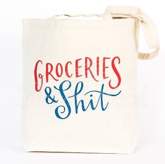 Сумка Emily Mcdowell & Friends Groceries & Shit Tote Bag (White) зображення