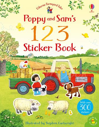 Книга Usborne Farmyard Tales: Poppy and Sam's 123 Sticker Book зображення