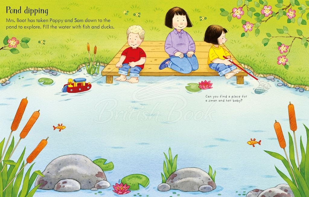 Книга Usborne Farmyard Tales: Poppy and Sam's Nature Sticker Book зображення 1