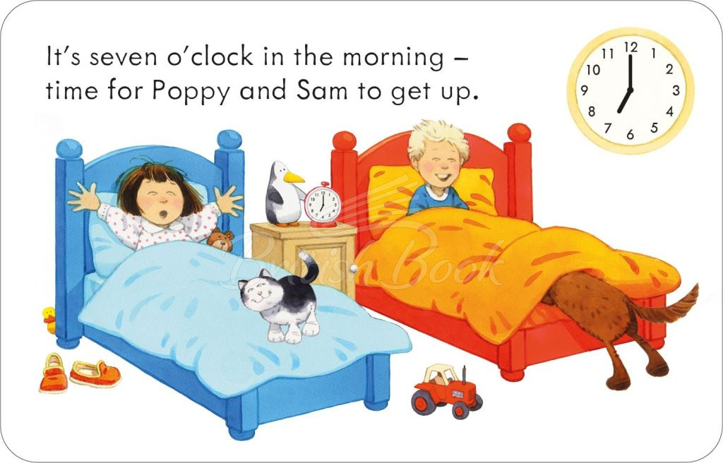 Картки Usborne Farmyard Tales: Poppy and Sam's Telling the Time Flashcards зображення 6