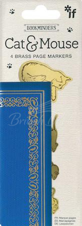 Закладка Bookminders Brass Page Markers: Cat and Mouse зображення