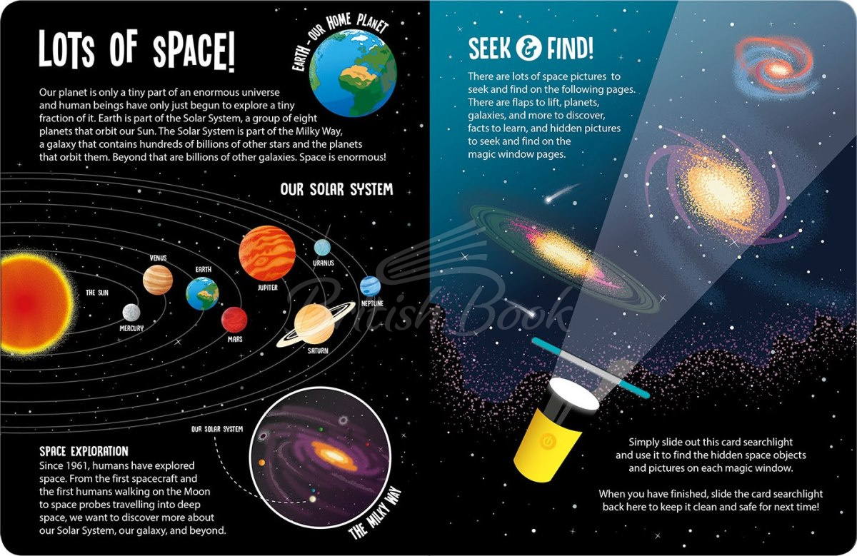 Книга Seek and Find Searchlight: Space зображення 1