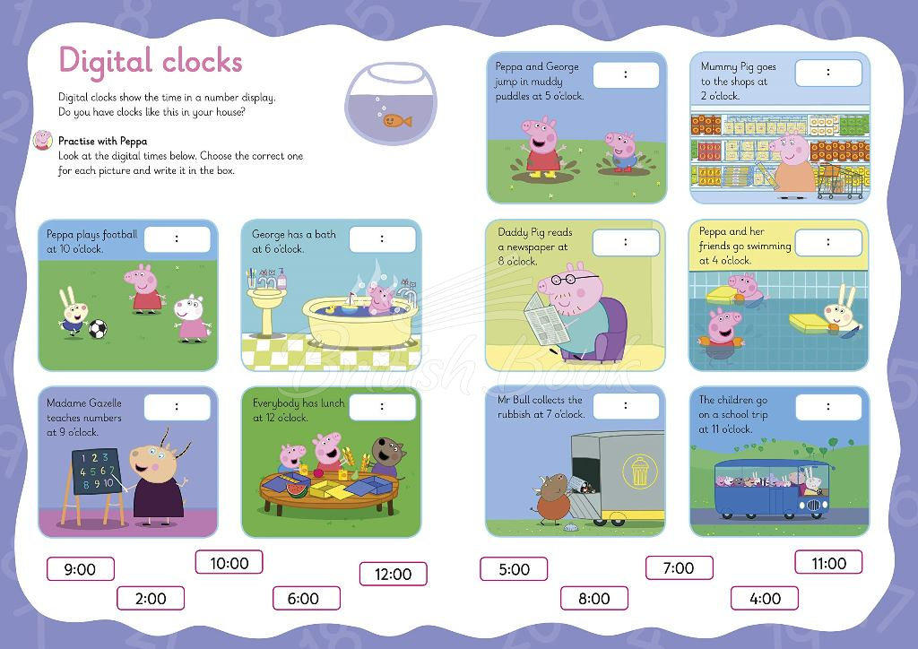 Книга Peppa Pig: Practise with Peppa: Wipe-Clean Telling the Time изображение 2