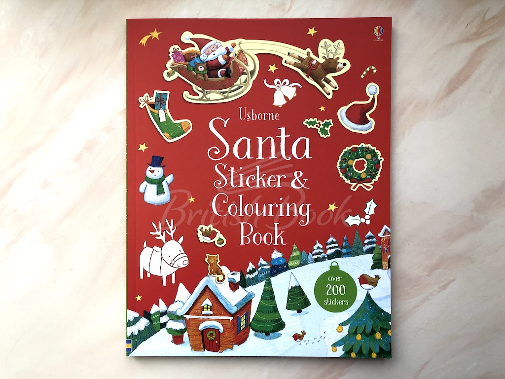 Книга Santa Sticker and Colouring Book зображення 1