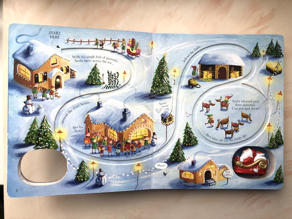 Книга Santa's Christmas Journey with Wind-up Sleigh зображення 3