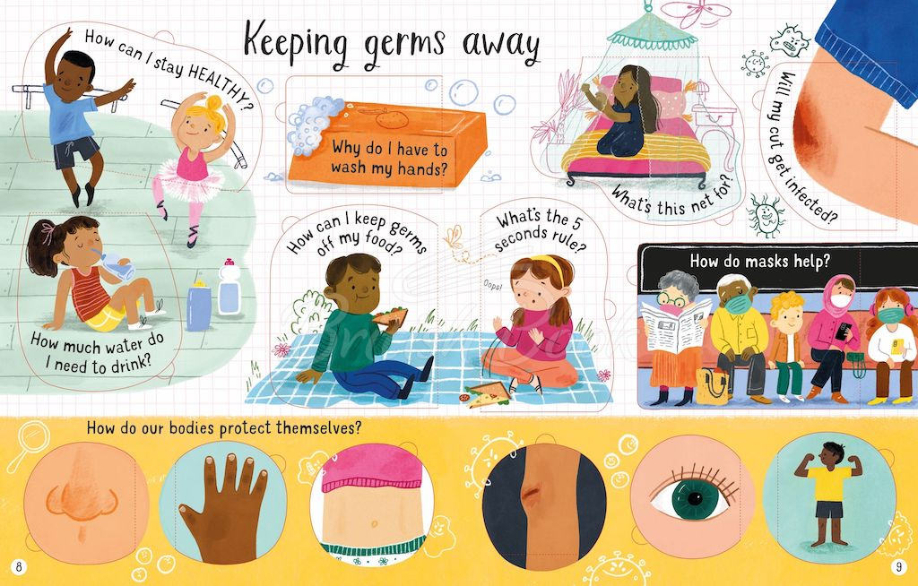 Книга Lift-the-Flap Questions and Answers about Germs зображення 2