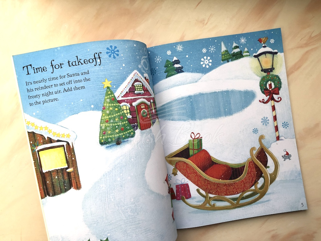 Книга Santa Sticker and Colouring Book зображення 9